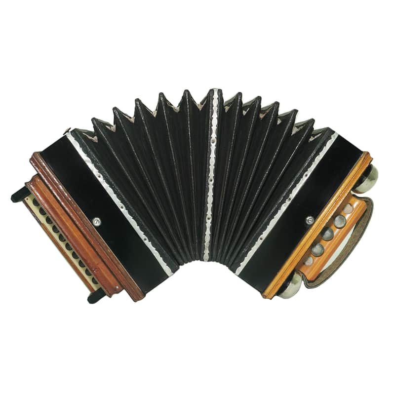 Antique Diatonic Saratovskaya Harmonica, Vintage Handmade Garmon, Button Accordion, 2440, Old Squeezebox Musical Instrument, Small Bayan Accordion image 1