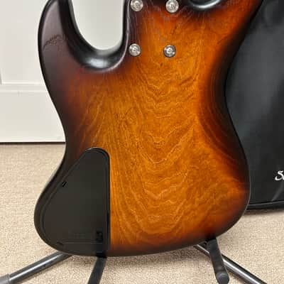 Sadowsky MetroLine 21-Fret Vintage Fretless P/J 5-String Bass Swamp Ash Body - Almond Sunburst Transparent Satin image 4