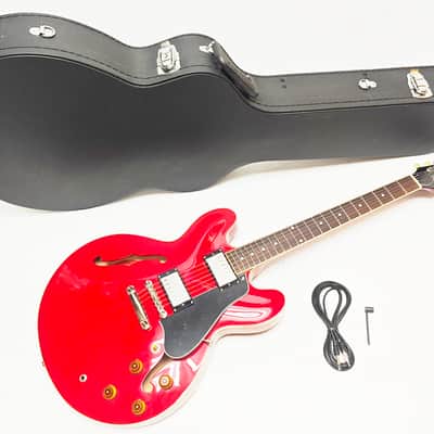 Burny RSA-100 CR Cherry Red Made in Japan 2002 Semi Hollow Body Electric Guitar, o5295 image 2