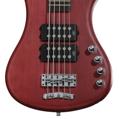 Warwick RockBass Corvette $$ 5-string Electric Bass Guitar - Burgundy Red Transparent Satin image 1
