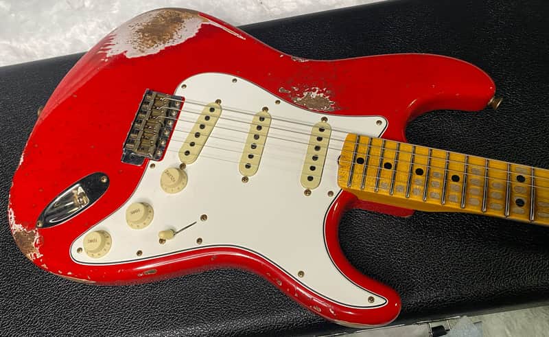 NEW! Fender Custom Shop Special Run '69 Stratocaster Heavy Relic - Handwound P/U's - Aged Ferrari Red - Reverse Headstock - 7.9lbs - Authorized Dealer - One OFF! SUPER RARE! G07043 image 1