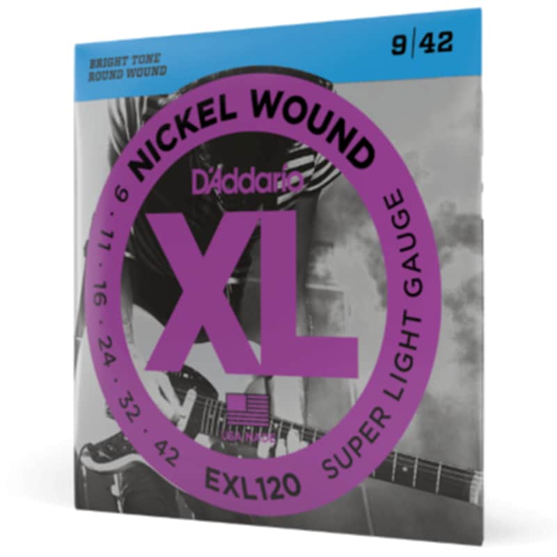 D'Addario XL Nickel Electric Guitar String Set 09-42 Super Light EXL120 image 1