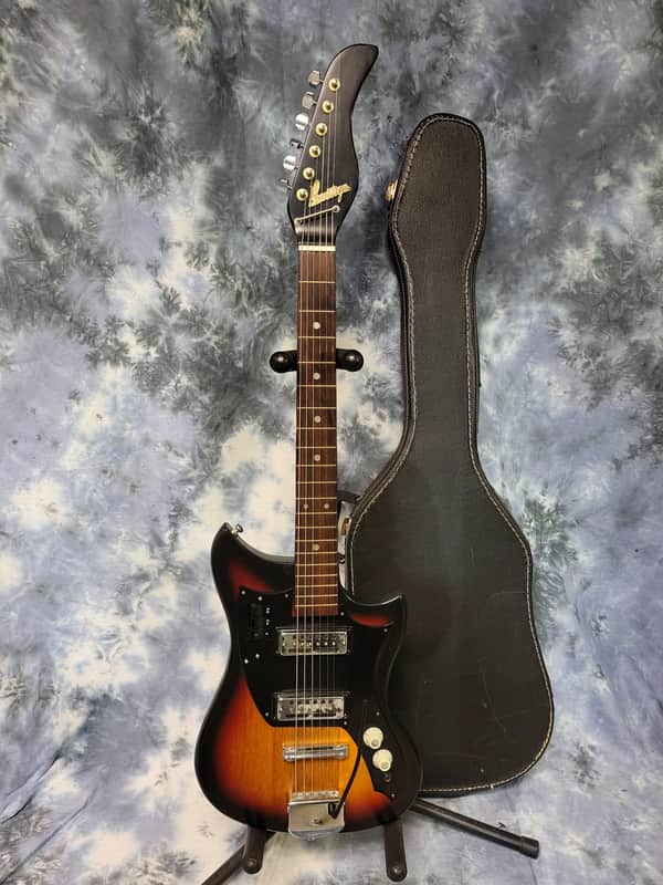 Vintage RARE 1965 Kawai made Prestige Solid Body Dual Pickup Pro Setup New Strings Original Deluxe Soft Shell Case image 1