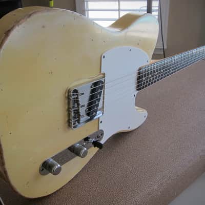 Fender "Esquire" Spanish Electric Solid Body Electric Guitar Original Brown Case Circa-1960-Blonde Lacquer Ash Body image 4