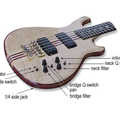 Alembic Mark King Signature Deluxe Balance Custom 5 String Bass 2000 Flame Maple LED's image 25