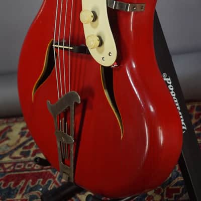 Migma Star Bass 1960s - Red semi Hollow VG cond w video image 14