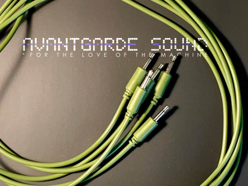 • LONG! 5-pack Army Green ~27"/69cm • SD69 Eurorack Patch Cables, StevenDonziger Series • Avantgarde Sound image 1