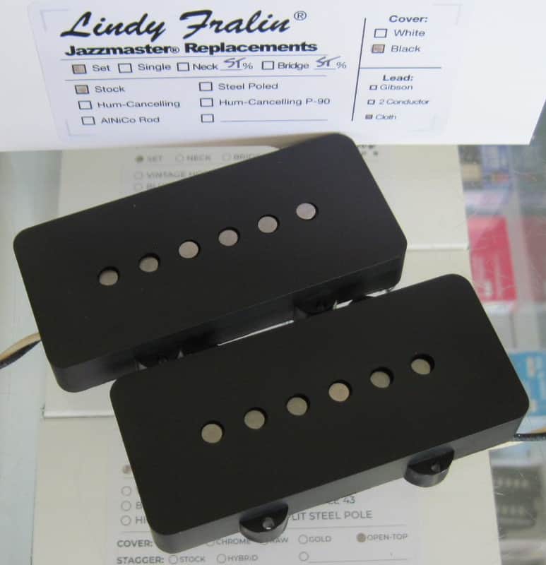 Lindy Fralin Jazzmaster Pickups Stock Set with Black Covers image 1
