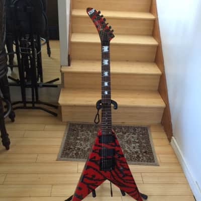 ESP/Edwards Kerry King King V 1996 Red/Black/Gray Snake Crackle