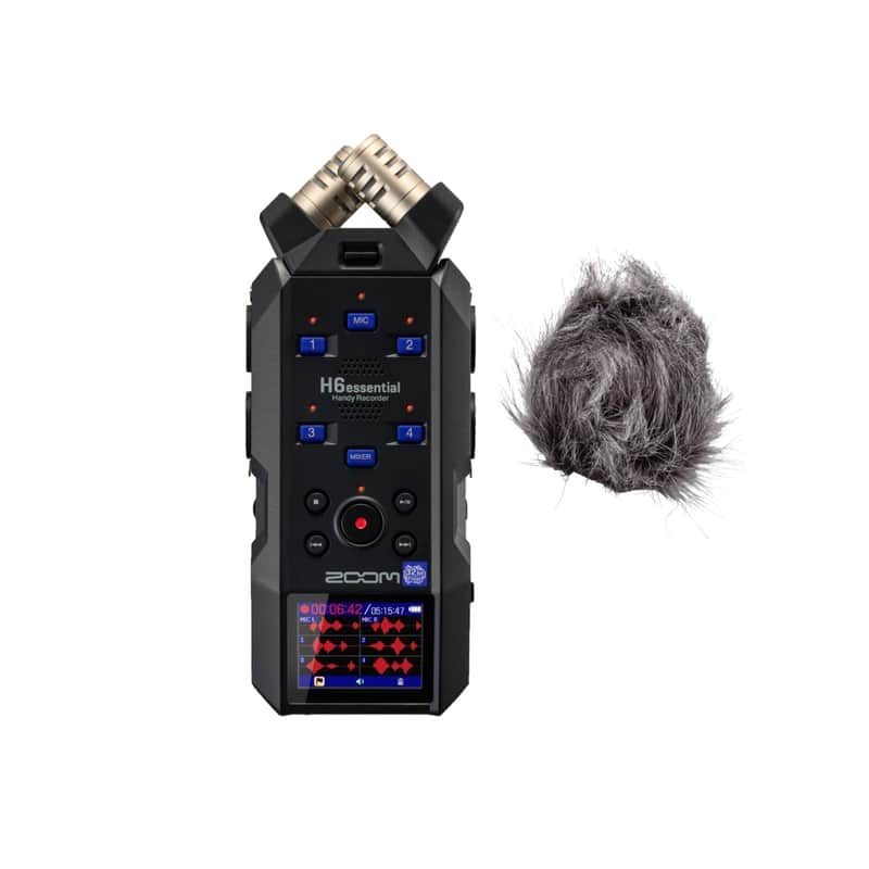 Zoom H6essential 6-Track Stereo Handy Recorder and Hairy Windscreen Bundle image 1