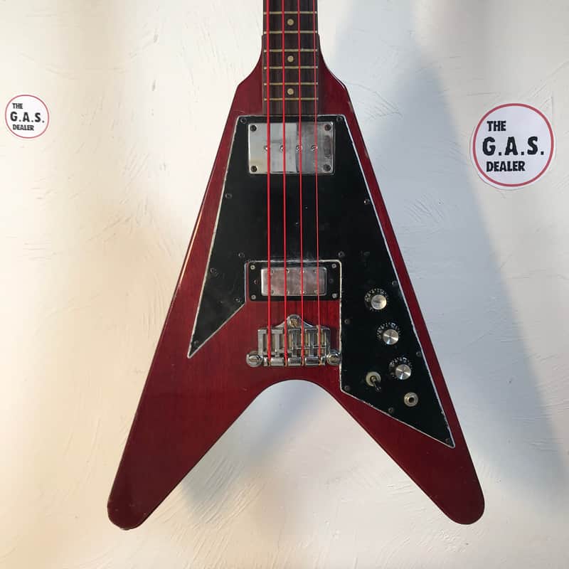 1978 Greco Flying V Bass // FVB-900 Red EB-3 Pickup | Reverb