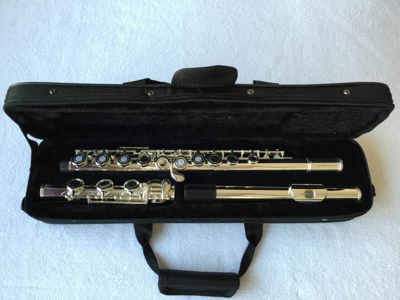 Professional 17 open hole silver plated flute E key B Foot image 1