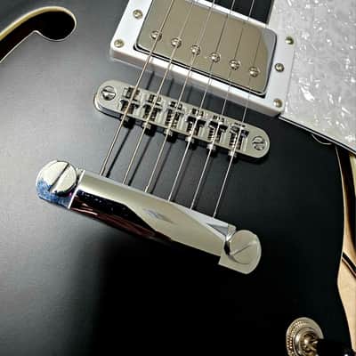 JCraft AR-2 2023 JM Semi-Hollow Electric Guitar Black w/ Padded Gig Bag image 4