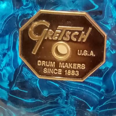 Gretsch 14x18"Jazz/Bop Bass Drum Vintage80s Drop-G SSB Peacock Blue Jasper Maple image 2