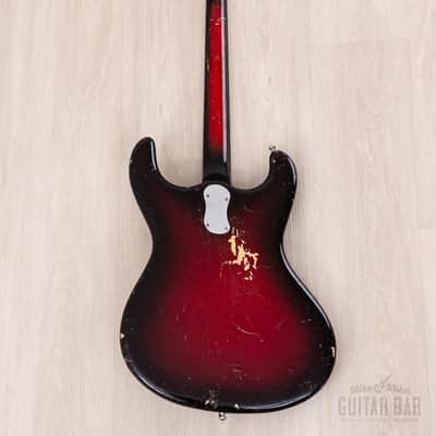 1964 Mosrite Ventures Model Vintage Guitar Red Sunburst w/ Vibramute, Case image 3