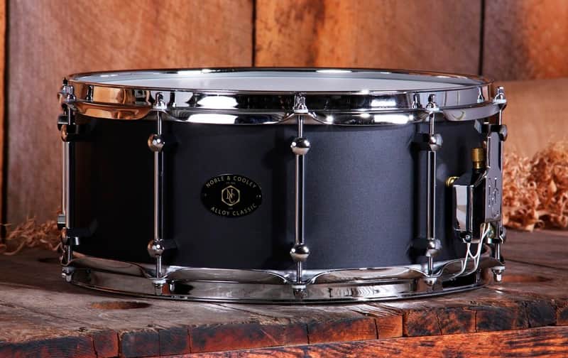 Noble & Cooley *Pre-Order* Alloy Classic 6x14" Cast Aluminum Snare Drum Black Powder Coat & Chrome Hardware | Made in the USA | Special Order | Authorized Dealer image 1