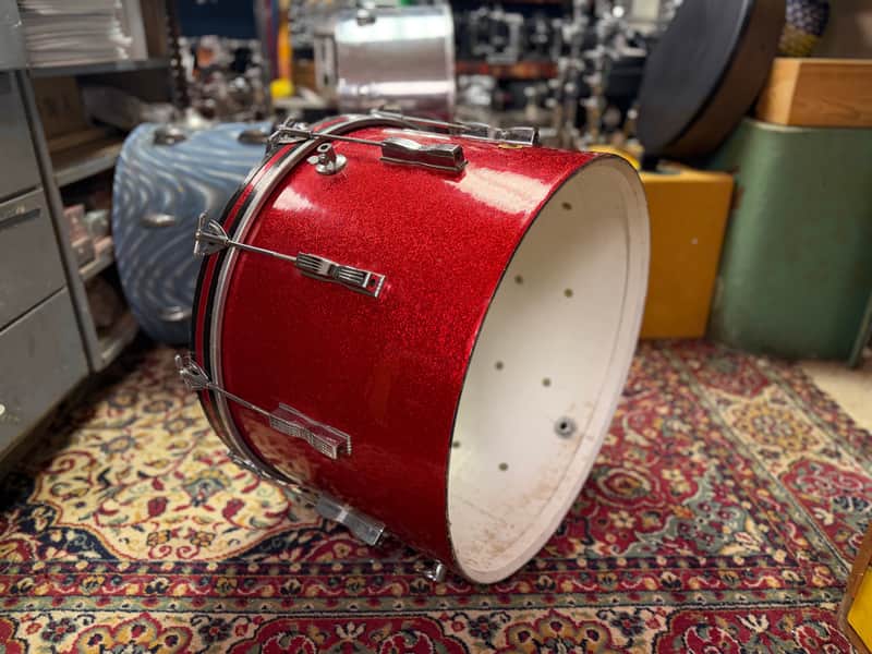 1960s Ludwig Club Date 14x22 Bass Drum Project in Red Sparkle / Duco image 1