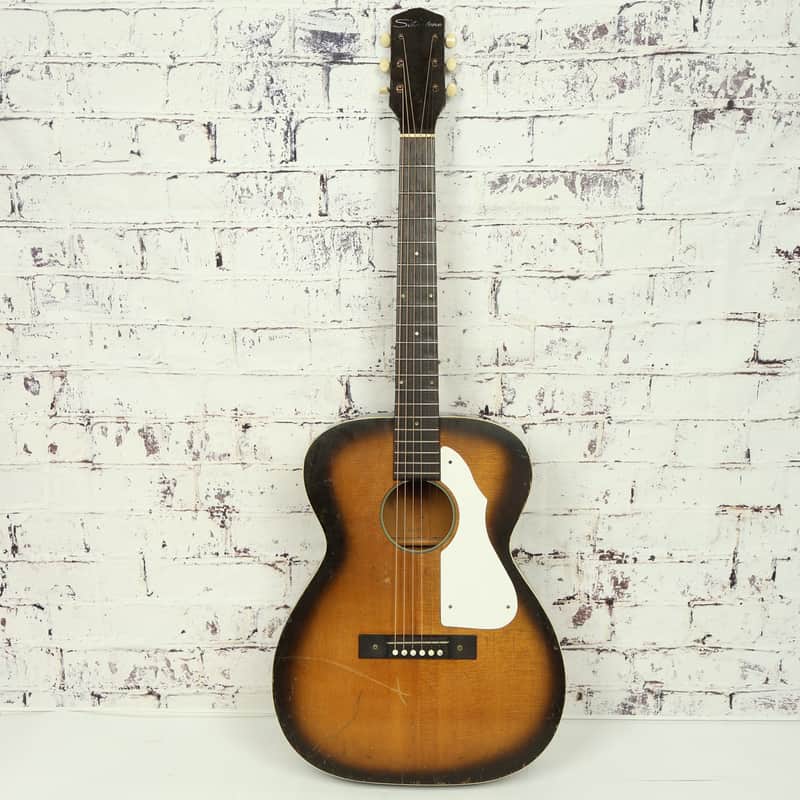 1963 Silvertone H621 Western/Sunburst Finish Acoustic Guitar | Reverb