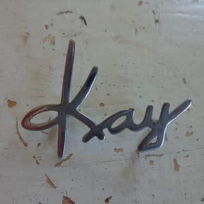 Vintage Original Kay Guitar Metal Headstock Logo Emblem - 1950's 1960"s image 1