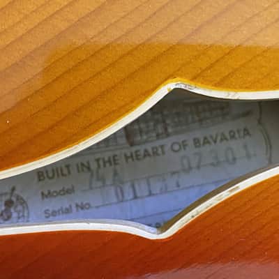 1974 Framus Billy Lorento Semi-acoustic guitar w/HSC and original warranty card - very rare! image 17