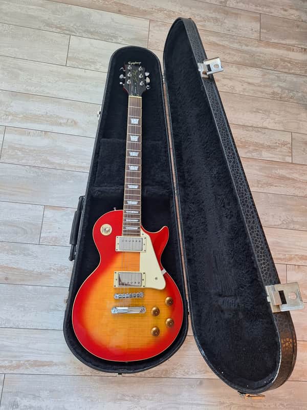 2003 Epiphone Les Paul Standard Cherry Sunburst Korean Unsung w/ Hard Case image 1
