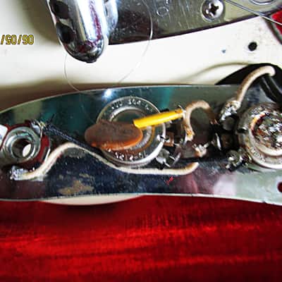 Fender Mustang Guitar, 1964, White, Kluson Tuners, Stackpole Pots, Case image 10