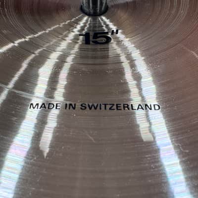 ‡‡‡Used Paiste 15" 2002 Heavy Hi-Hat Cymbals (Pair) - 90's Black Label Reissue In Excellent Condition‡‡‡ image 8