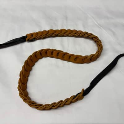 LM Glove LEATHER Weave Links MANDOLIN Strap Orange/Brown - FIRE SALE image 1