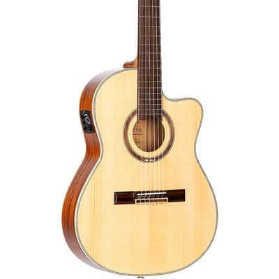 Ortega RCE138-T4 Thinline Acoustic-Electric Nylon Guitar Regular High Gloss Natural image 1