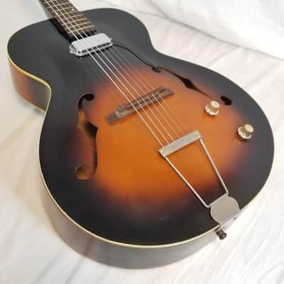 Old Kraftsman Vintage Archtop Hollowbody Electric Guitar, Single Pickup, 2-Tone Sunburst, Late '40s image 5