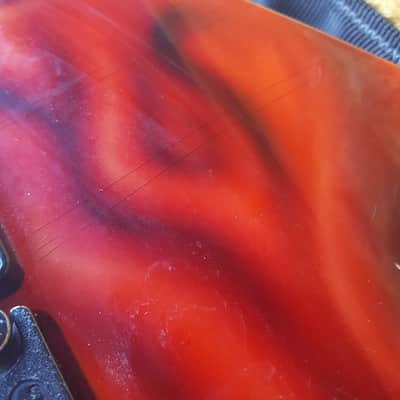 Hamer Californian Elite Custom Shop Left Hand 1989 graphic wrinkled red satin image 6