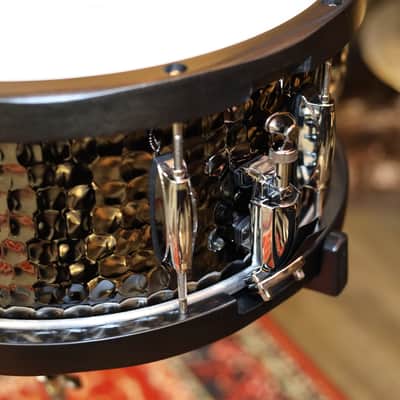Gretsch 6.5x14 Hammered Black Steel Wood Hoop Snare Drum image 5