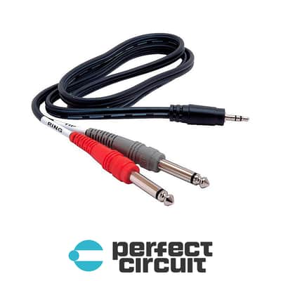 Hosa CMP-153 3.5mm Stereo TRS to Dual 1/4" TS Cable- 3FT
