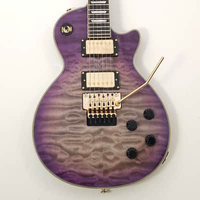 Agile AL-3200MCC Multi-Radius Purple Black Quilt Electric Guitar with Binding and Floyd Rose Bridge image 1