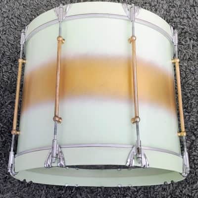 30's Ludwig Mint/Gold Duco 2PC (26"x10" BD + 15"x12" Brass Tube Lug FT) Drum Set image 20