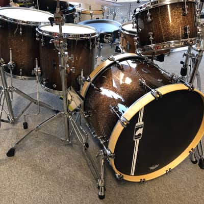 Mapex Design Lab Cherry Bomb Gold Sparkle Fade Drum Set image 1