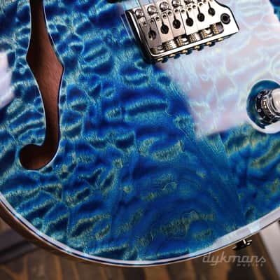 PRS Wood Library Special 22 Semi Hollow Quilt River Blue image 15