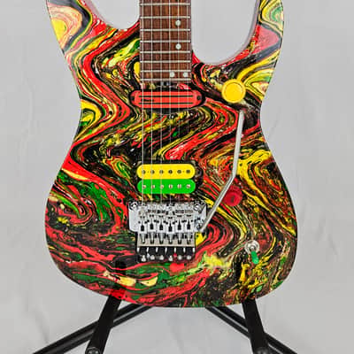 Funk Guitars USA Triple S Swirl Guitar super Strat w/ Floyd Rose & DiMarzio Pickups Shred Steve Vai Ibanez JEM DNA style image 2