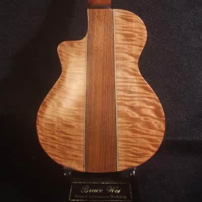 Handcrafted Tenor Ukulele, Carved ARCHBACK Solid Hawaiian Koa, Flame Maple MOP Vine Inlay, Soft-bag, Bruce Wei UAC17-2045 image 4