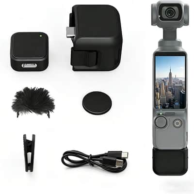 Wireless Lavalier Microphone for DJI Osmo Pocket 3/4 & Xtra Muse - 1TX+1RX Kit, 32kHz HD Sound, 5H Battery & One-Tap Noise Cancellation, Magnetic Clip for Vlog & Live Streaming image 1