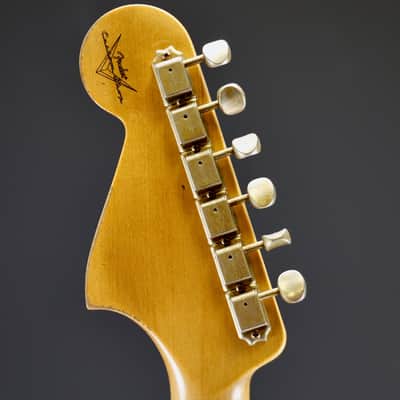 Fender Custom Shop Bass VI Heavy Relic Black // 3 Tone Sunburst image 10