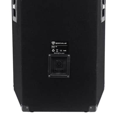 (2) Rockville RSG15 15" PA Speakers + Rockville RPA9 Amp + Stands + Cables+Case image 3