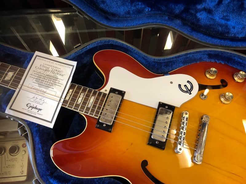 Epiphone Elitist 1966 Custom Riviera 2000 - Honey Burst | Reverb
