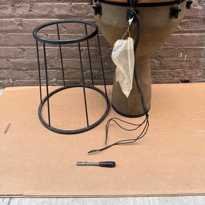 Remo World Percussion 14" Key-Tuned Djembe w/ Stand & Drum Key - 25" Tall - Head Needs Replacement - Made in USA image 9