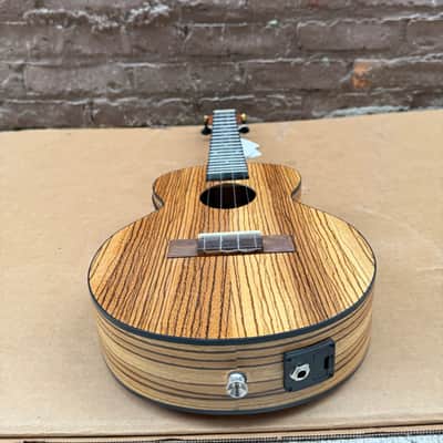 Caramel "Melts in my Heart" Acoustic-Electric Handcrafted Zebrawood Ukulele (Used - Good Condition) image 22