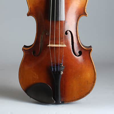 Violin (unlabelled)  (early 20th C.), original black hard shell case. image 1