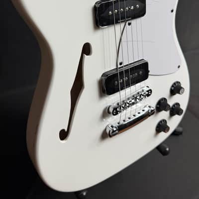 Fender Jim Adkins JA-90 Thinline Telecaster Electric Guitar Gloss White (507) image 5