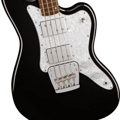 Squier Paranormal Rascal Bass HH, Laurel Fingerboard, White Pearloid Pickguard - Metallic Black image 1