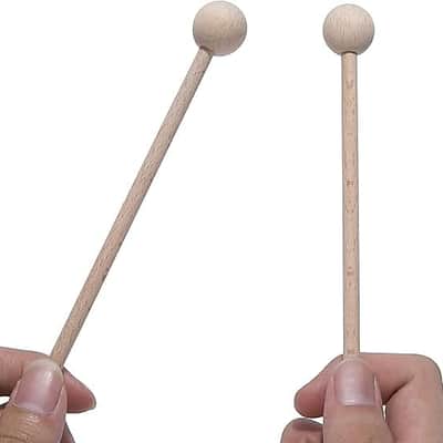 2 Pair Wood Mallets Percussion Sticks for Chime, Xylophone, Wood Block, Glockenspiel and Bells image 2