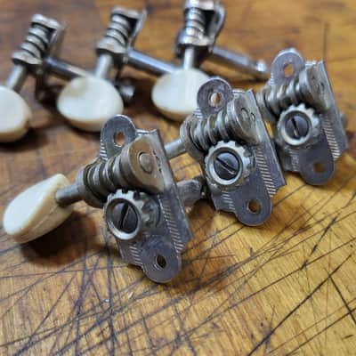 Vintage RARE 1965 Harmony Silvertone Waverly 3x3 Individual Guitar Tuners Rocket Jupiter Luthier Parts image 3